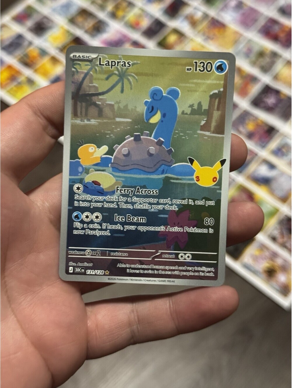 Lapras - Illustration Rare Pokemon Card 30C 131/128 30th Celebration